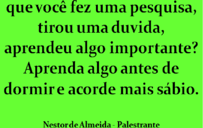 CONSELHO DO DIA 22/10/2017