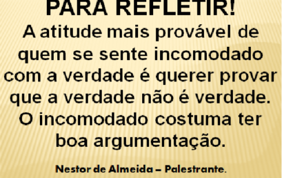 PARA REFLETIR! DIA 13/12/2017