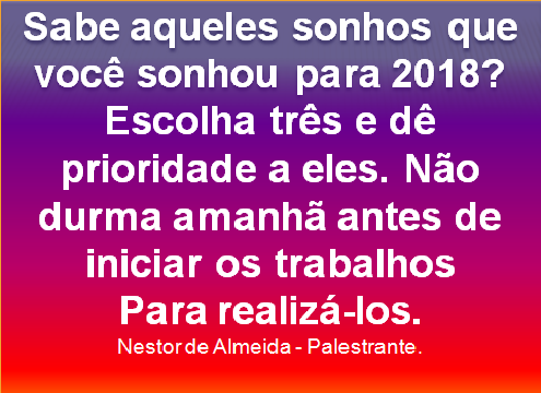 CONSELHO DO DIA 02/01/2018