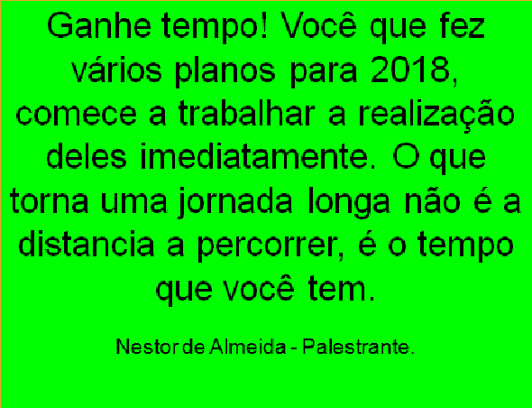 O ano novo chegou, e agora? 01/01/2018