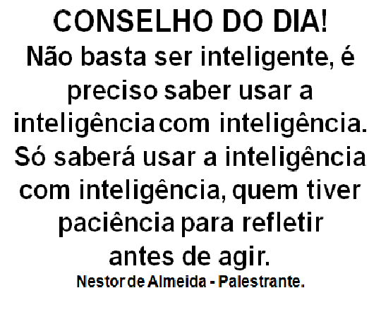 CONSELHO DO DIA 18/02/2018