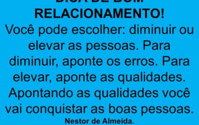 Dica do dia 14/10/18