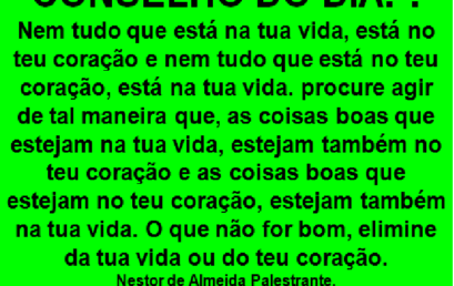 Conselho do dia 06/05/2018