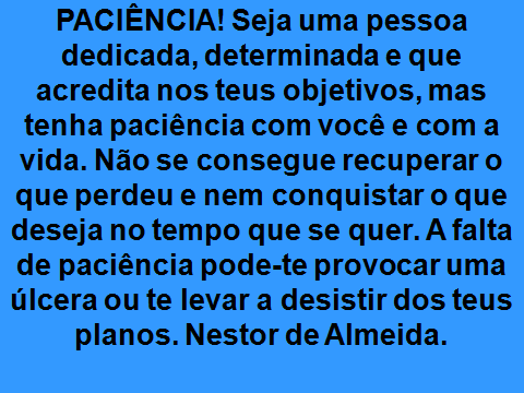 Conselho do dia 14/07/18