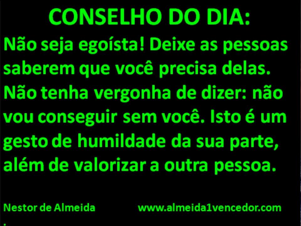 Conselho do dia 14/09/18