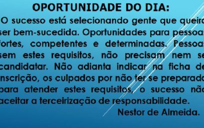 Dica do dia 01/10/2018