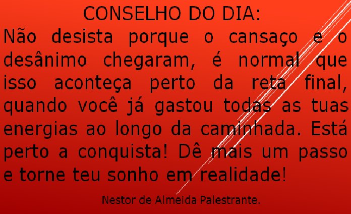 Dica do dia 19/10/2018