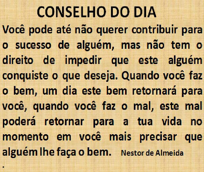 Conselho do dia 14/11/18