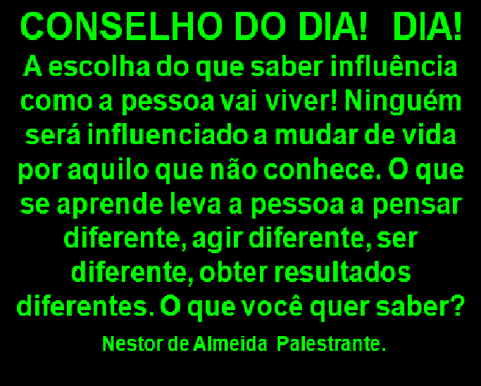 Dica do dia 13/11/18