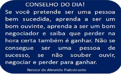 Conselho do dia 16/11/18