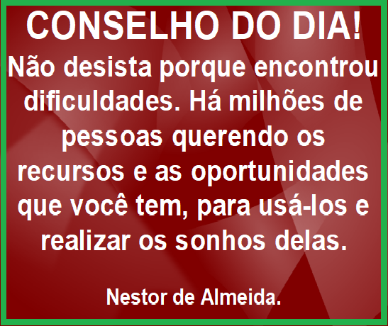 CONSELHO DO DIA 04/01/2019