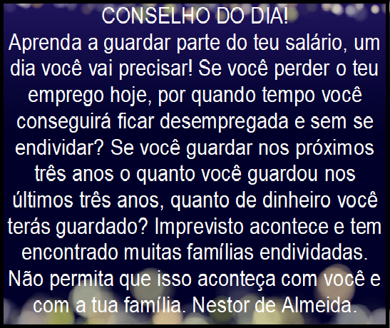 CONSELHO DO DIA 21/01/2019