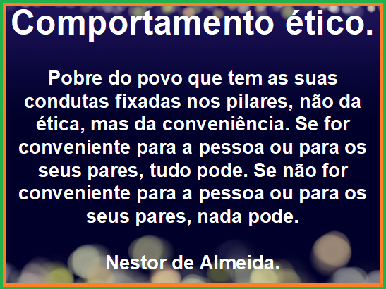 Comportamento ético.