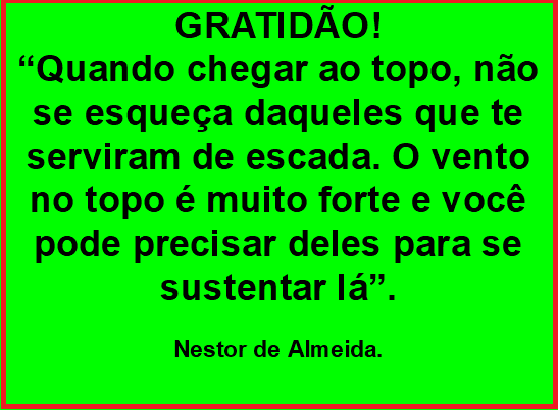 Gratidão!